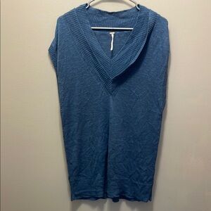 Blue Sleeveless Knit Sweater free people